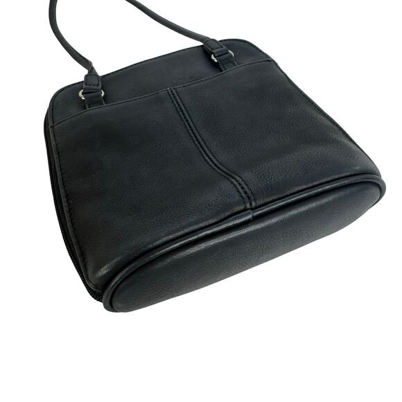 Fossil Black Leather Crossbody Purse – Small Zip Organizer Shoulder Bag - Picture 14 of 16